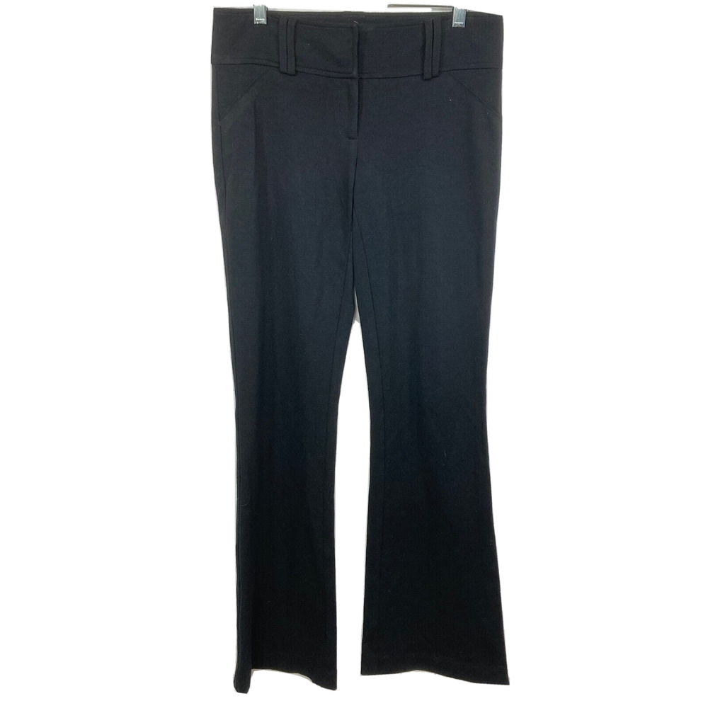 Cache Contour Pants Womens Sz 4 Black Knit Stretch Flare Dress‎